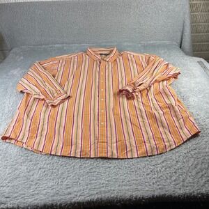 Polo Ralph Lauren Westerton Shirt Mens 5X Big Orange Purple Striped Cotton L/S